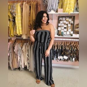 Striped Black and White Jumpsuit